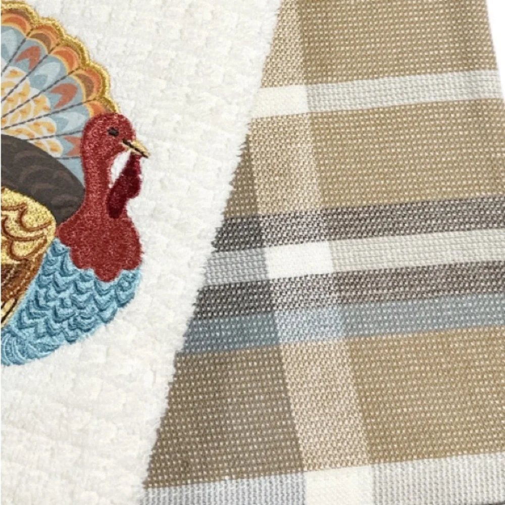 NEW Cupcakes & Cashmere THANKSGIVING TURKEY Kitchen Towel Set/2
